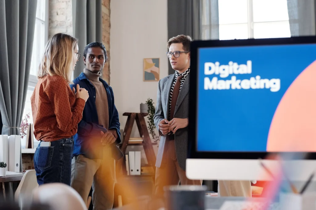 Healthcare digital marketing team planning patient acquisition campaigns